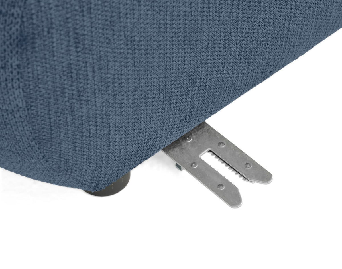 Canapé CLOUD modulable d'angle droit 5 places en tissu texturé bleu - DEBBIE