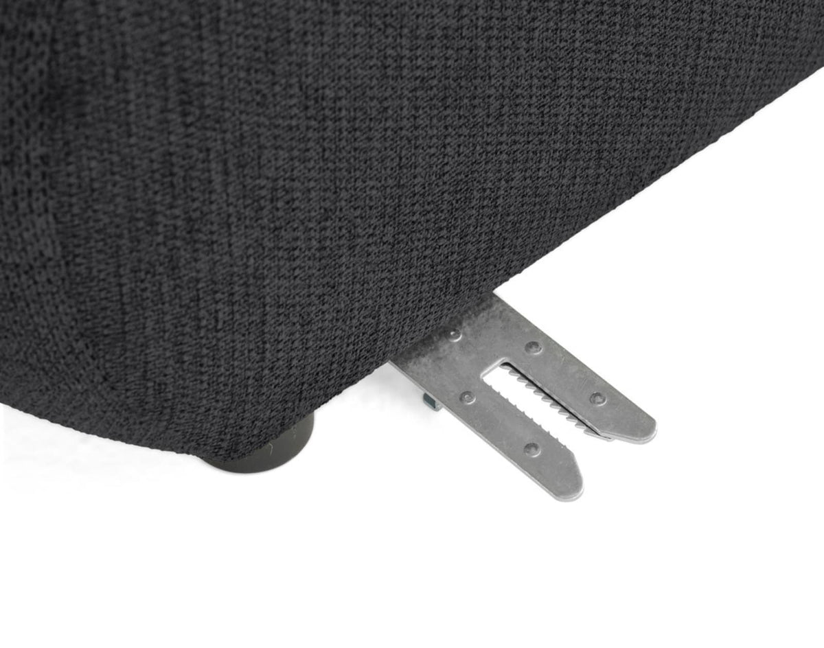 Canapé CLOUD modulable d'angle droit 5 places en tissu texturé noir - DEBBIE