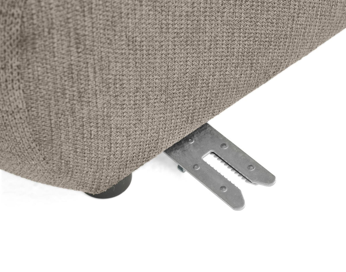 Canapé CLOUD modulable d'angle droit 5 places en tissu texturé taupe - DEBBIE
