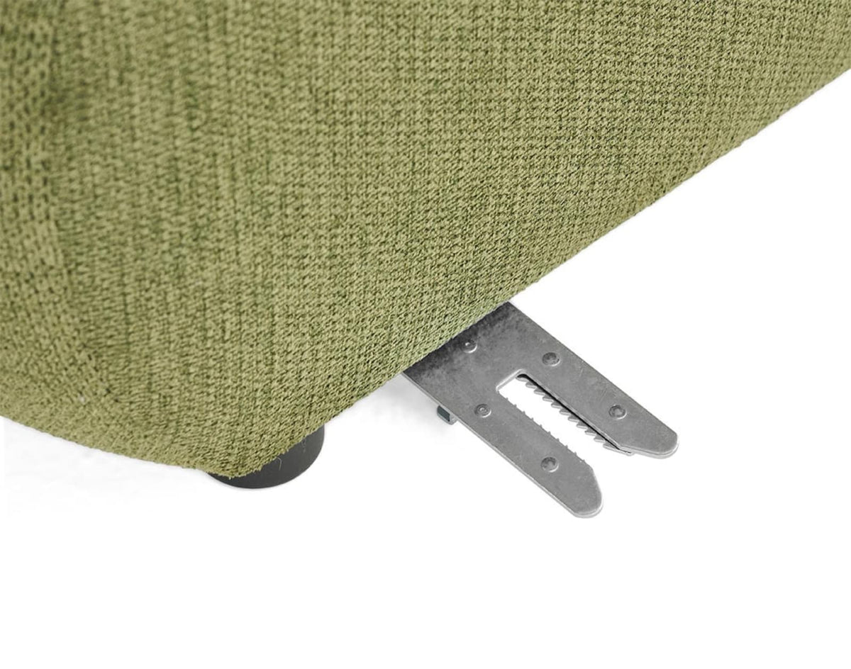 Canapé CLOUD modulable d'angle droit 5 places en tissu texturé vert - DEBBIE
