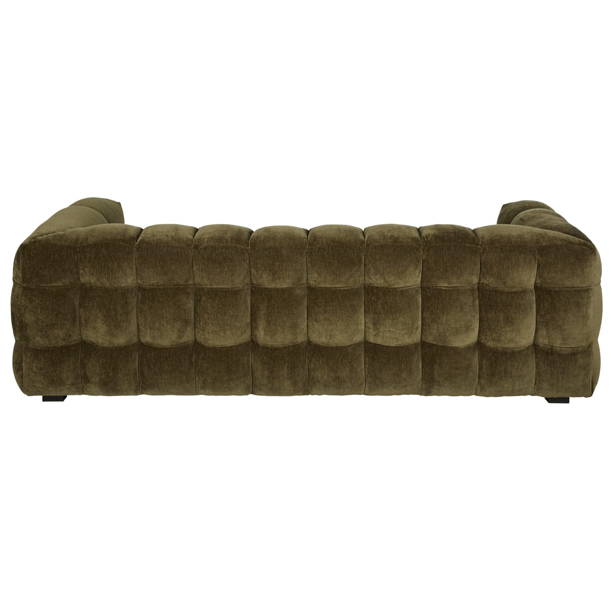 Canapé CLOUD 3/4 places en velours vert kaki effet vieilli - LILO