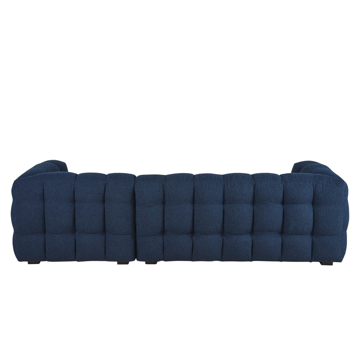 Canapé CLOUD d'angle droit 4/5 places en bouclette bleu nuit - LILO