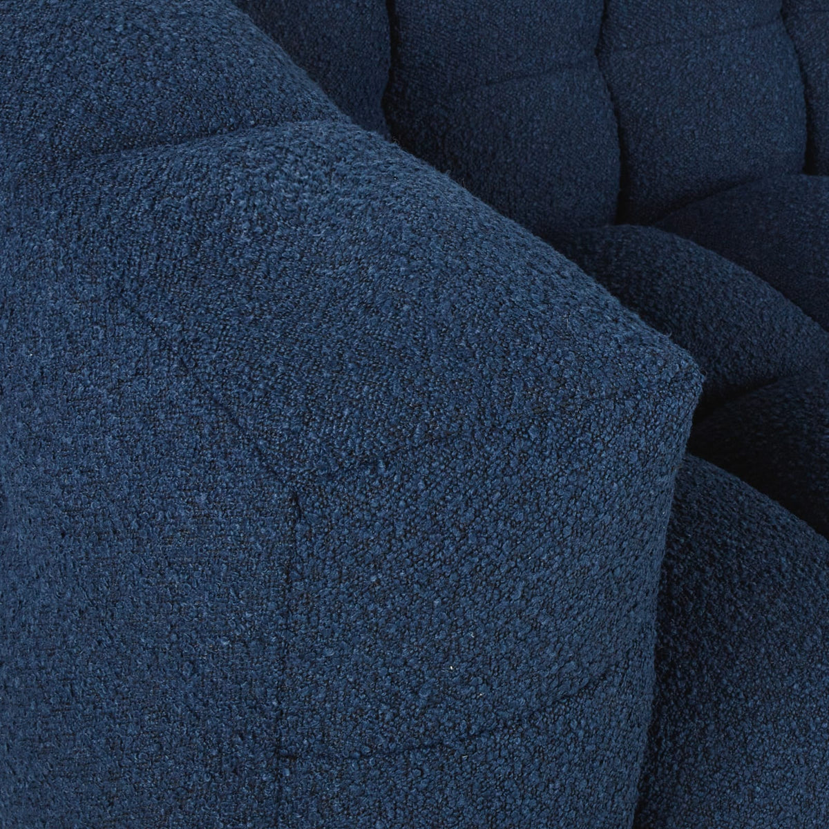 Canapé CLOUD d'angle droit 4/5 places en bouclette bleu nuit - LILO