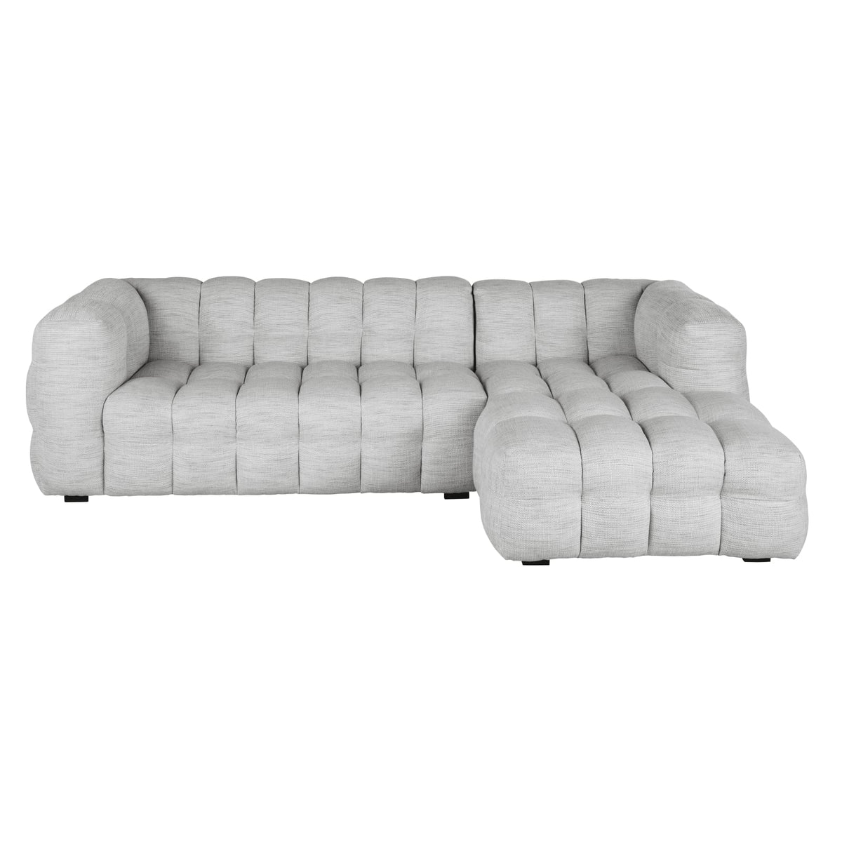 Canapé CLOUD d'angle droit 4/5 places gris clair chiné - LILO