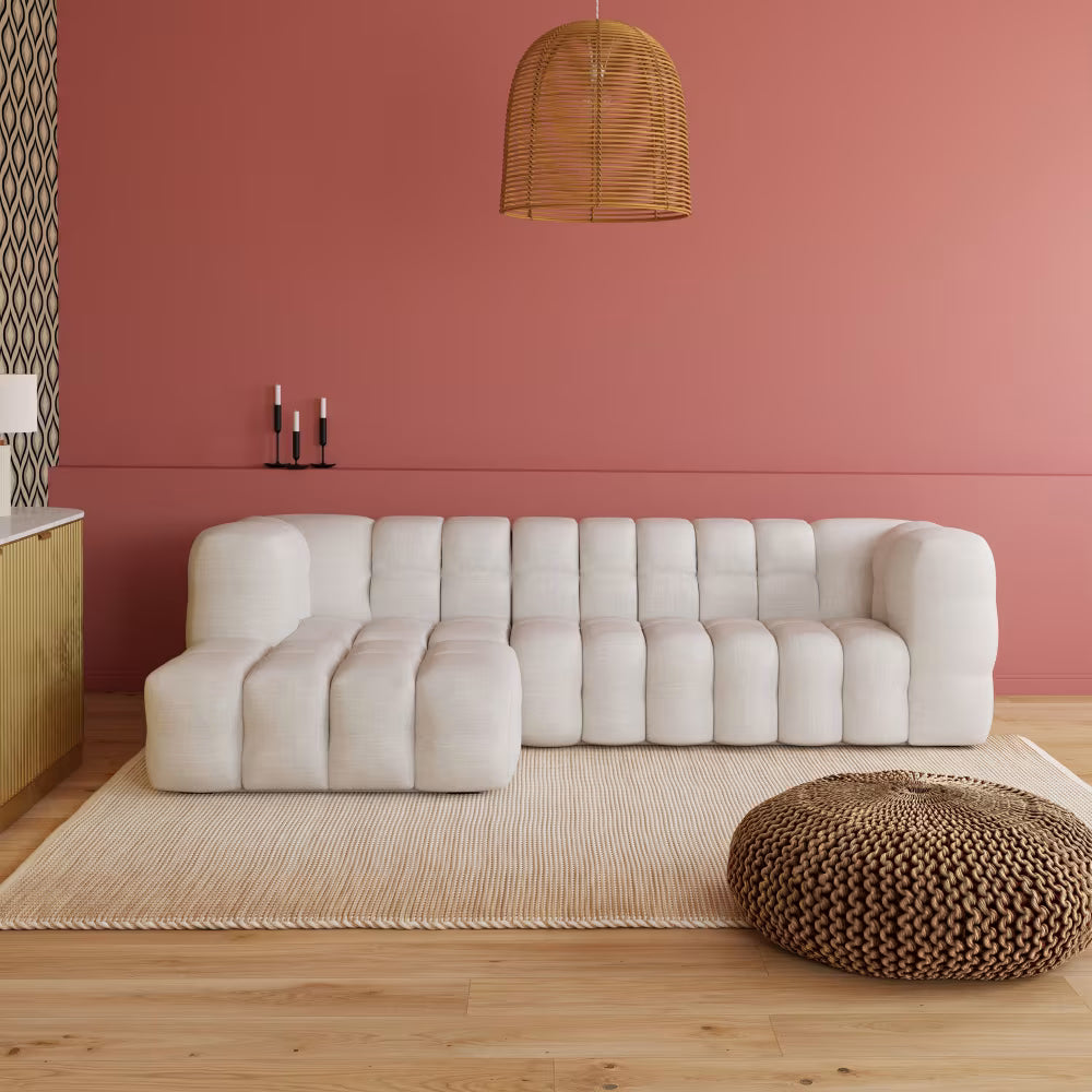 Canapé CLOUD d'angle gauche 4/5 places beige sable - LILO