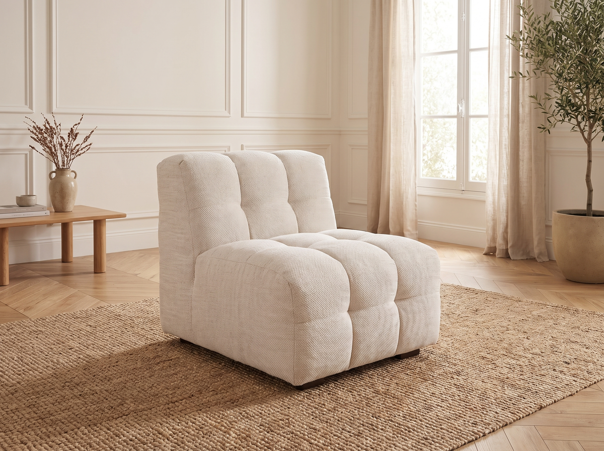 Chauffeuse CLOUD pour canapé modulable beige sable - LILO