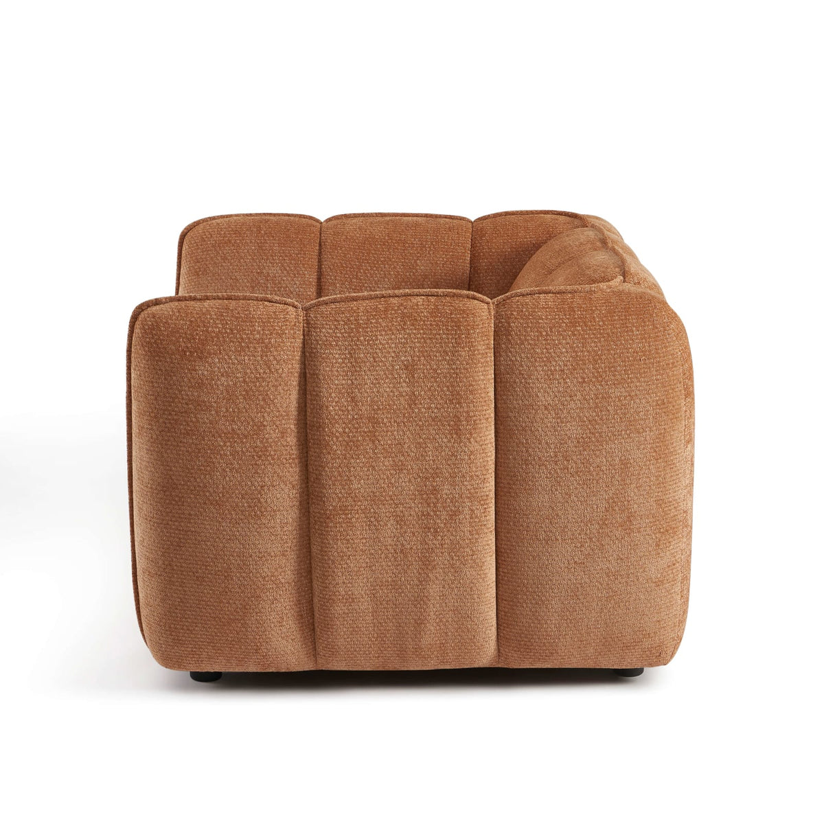 Fauteuil CLOUD 1 place en tissu chenille terracotta - MATILDA