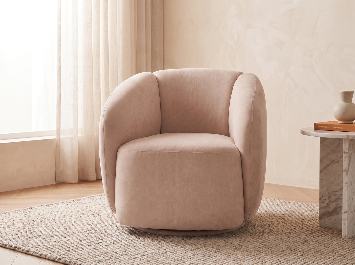 Fauteuil CLOUD pivotant beige - BUN