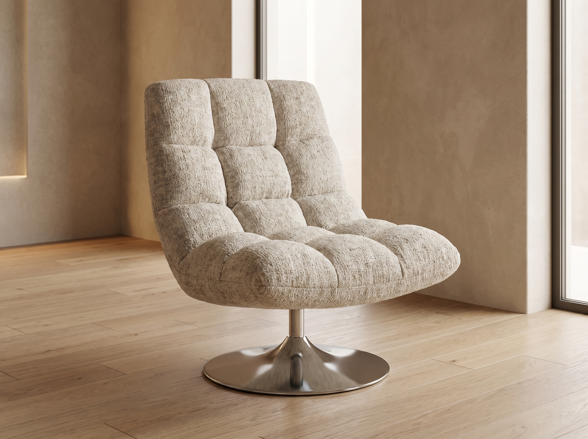 Fauteuil CLOUD pivotant beige mélangé - SOGLIO