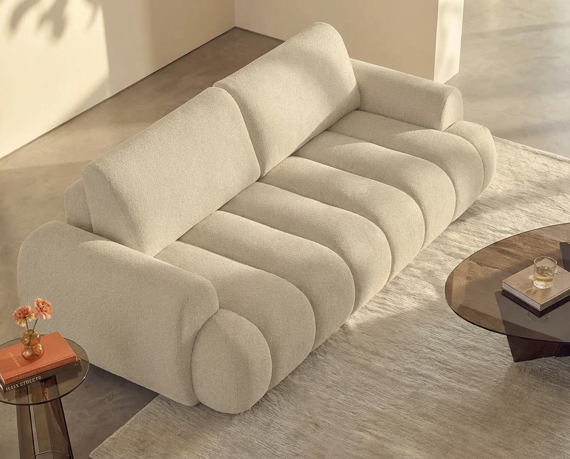Canapé CLOUD à 4 places convertible beige - FRIDORA