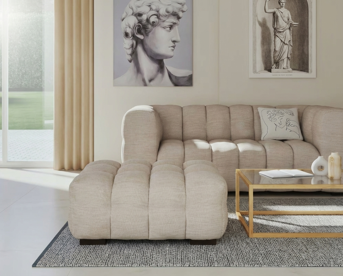 Pouf CLOUD Carré beige sable - LILO