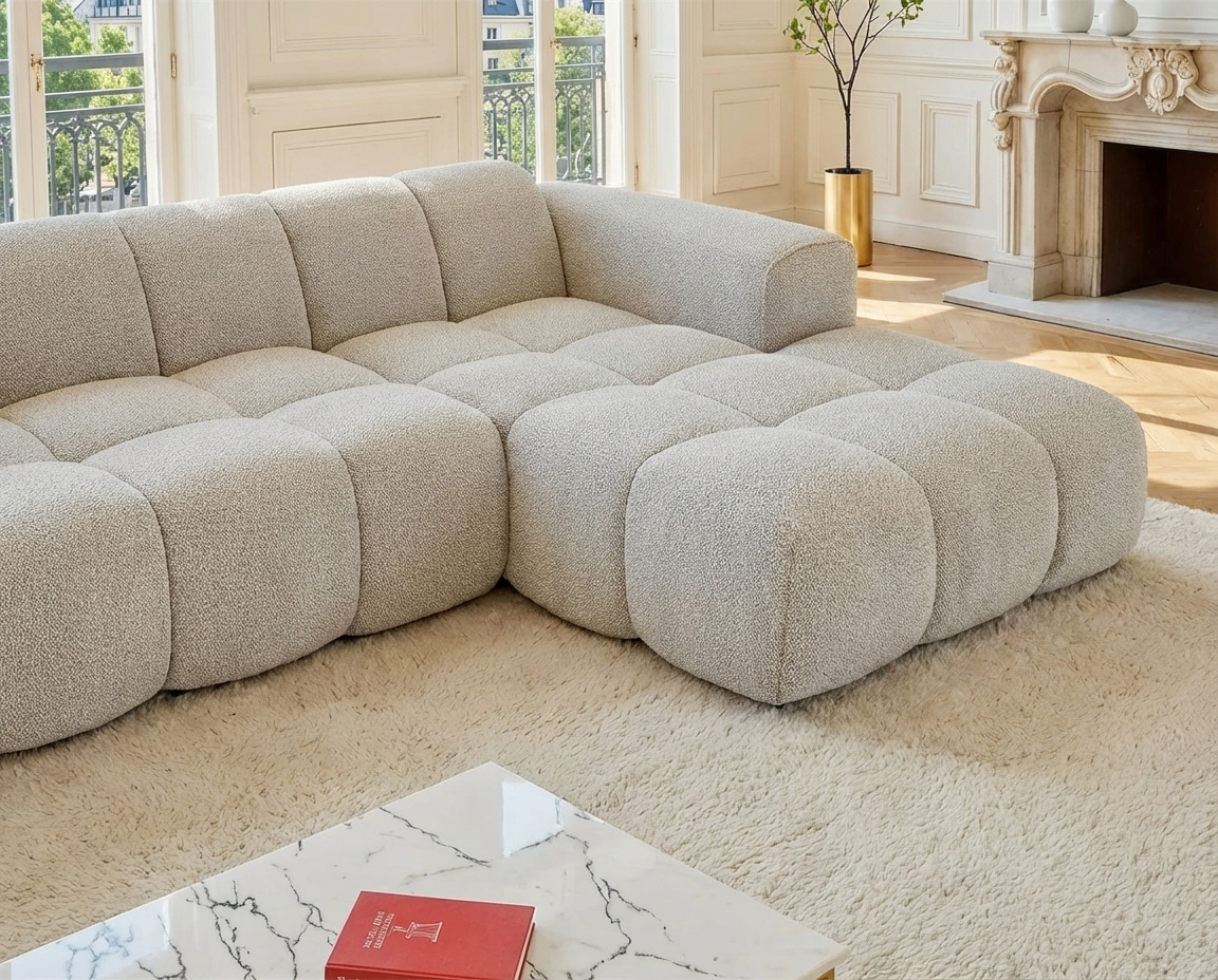 Canapé CLOUD d'angle droit beige - CALESO