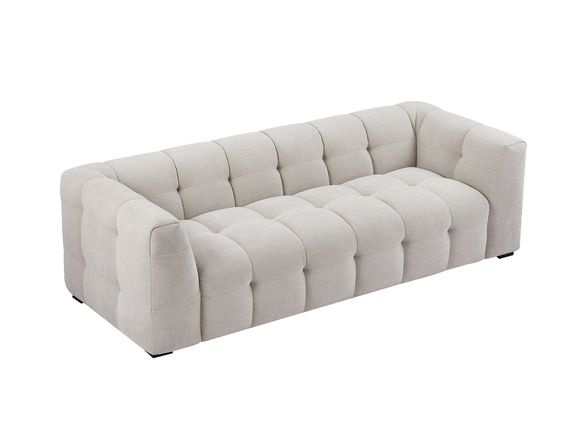 Canapé CLOUD carré en tissu chiné beige - DILOME