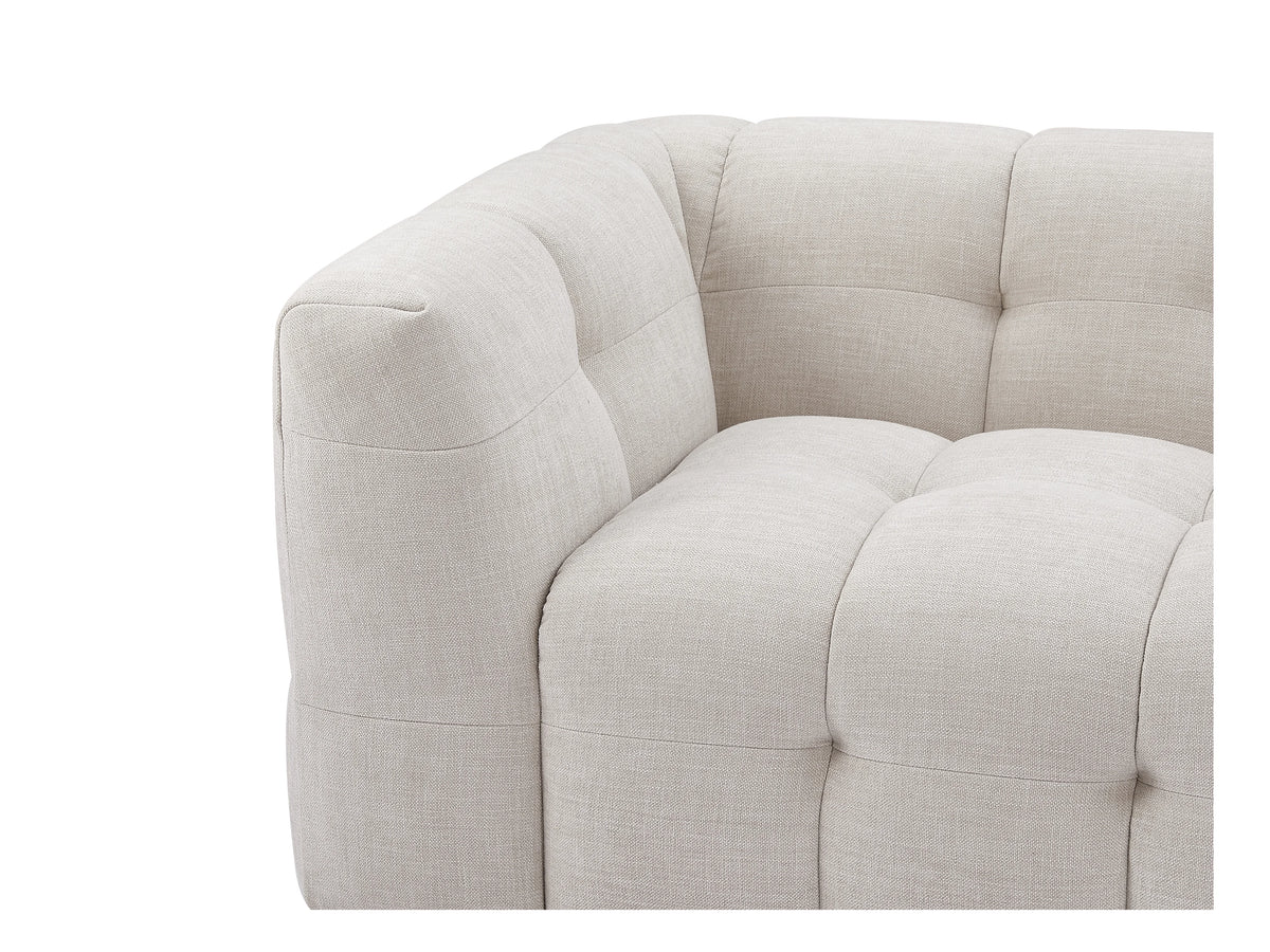 Canapé CLOUD carré en tissu chiné beige - DILOME