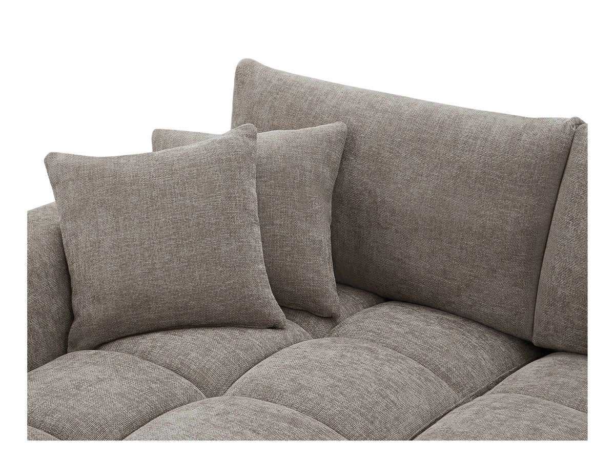 Canapé CLOUD d'angle gauche en tissu texturé gris - BERENIA
