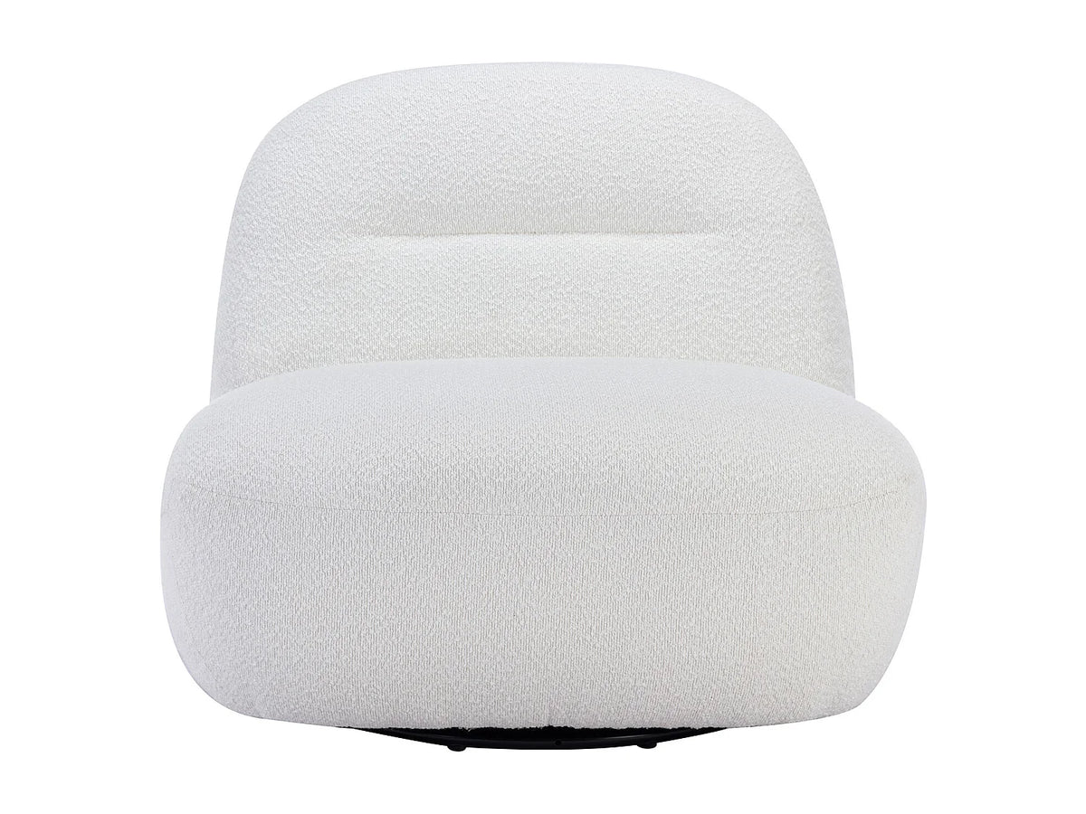 Fauteuil CLOUD pivotant en tissu bouclette blanc - POZETI