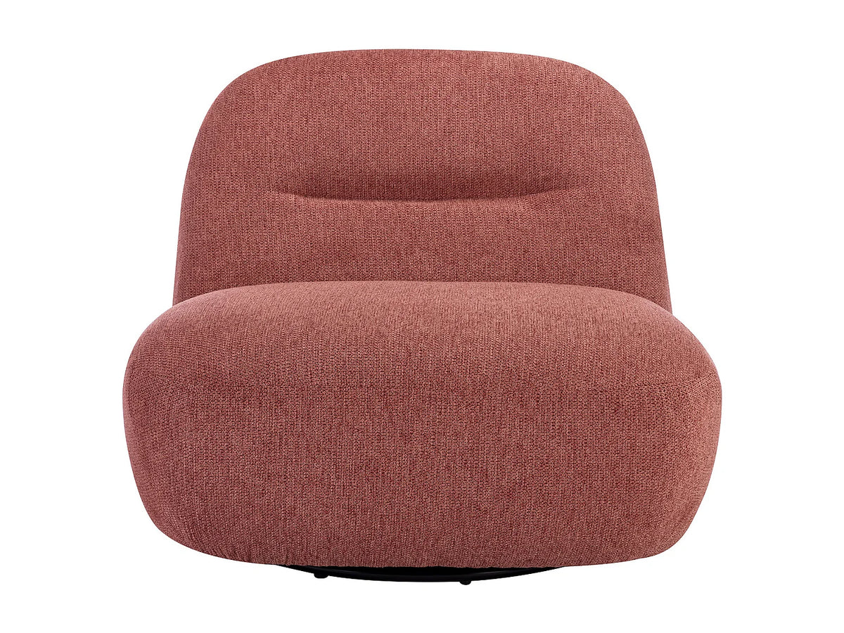 Fauteuil CLOUD pivotant en tissu texturé terracotta - POZETI