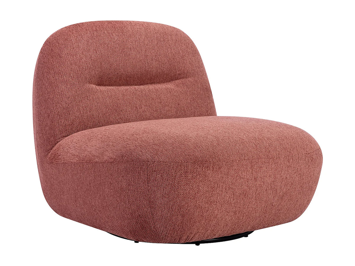 Fauteuil CLOUD pivotant en tissu texturé terracotta - POZETI