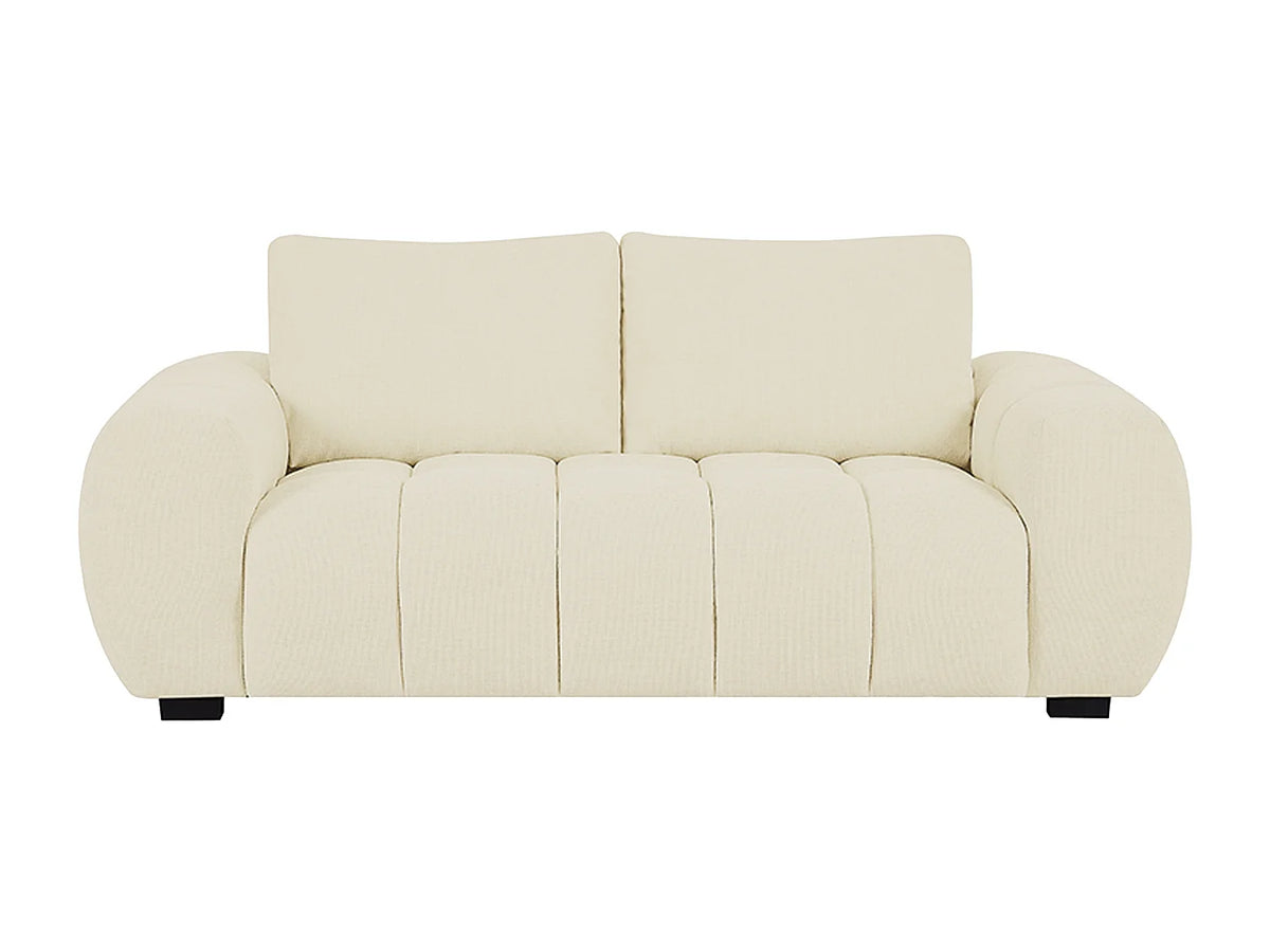 Canapé CLOUD Japandi 3 places en tissu texturé beige - BERENIA