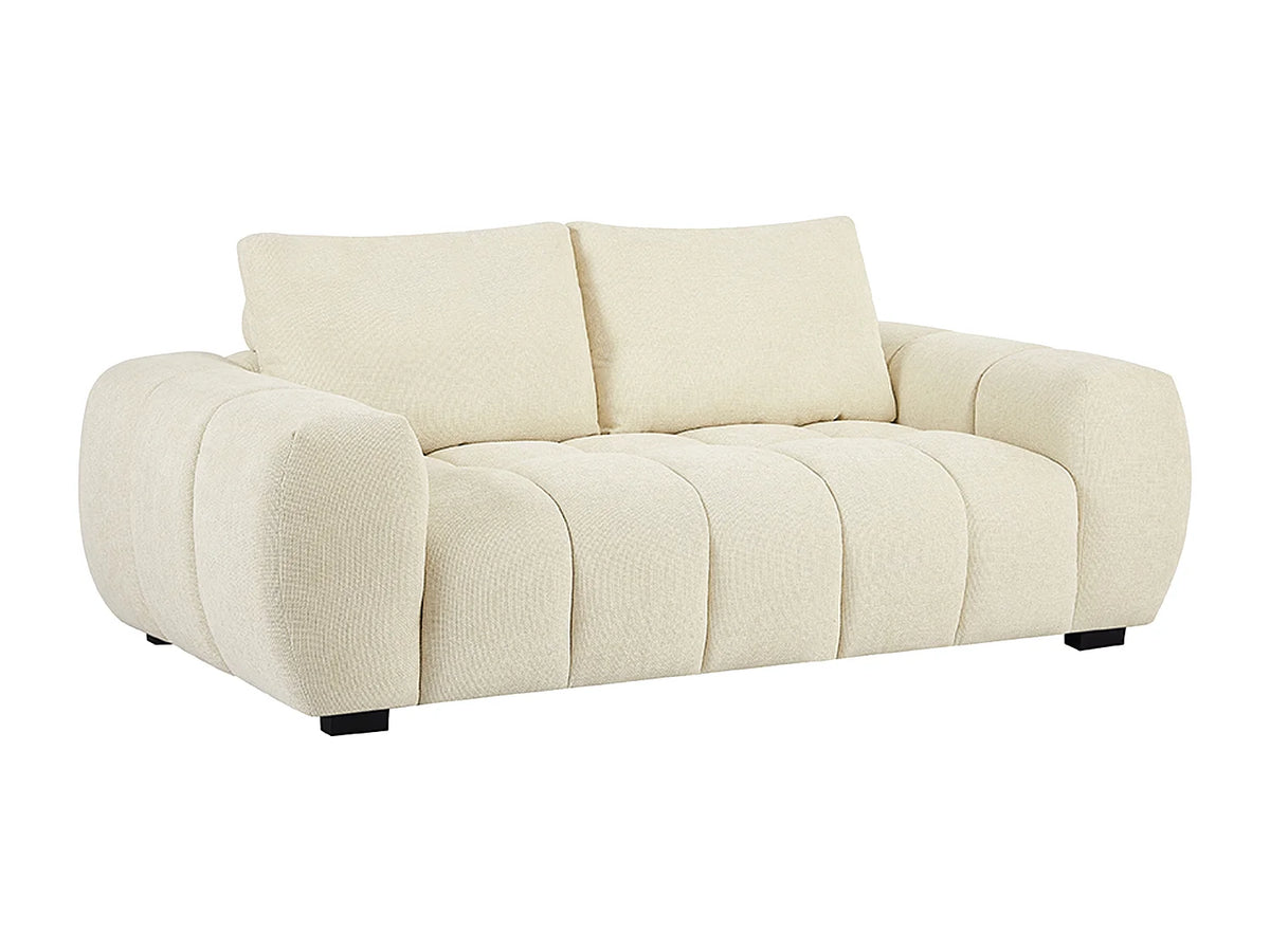 Canapé CLOUD Japandi 3 places en tissu texturé beige - BERENIA