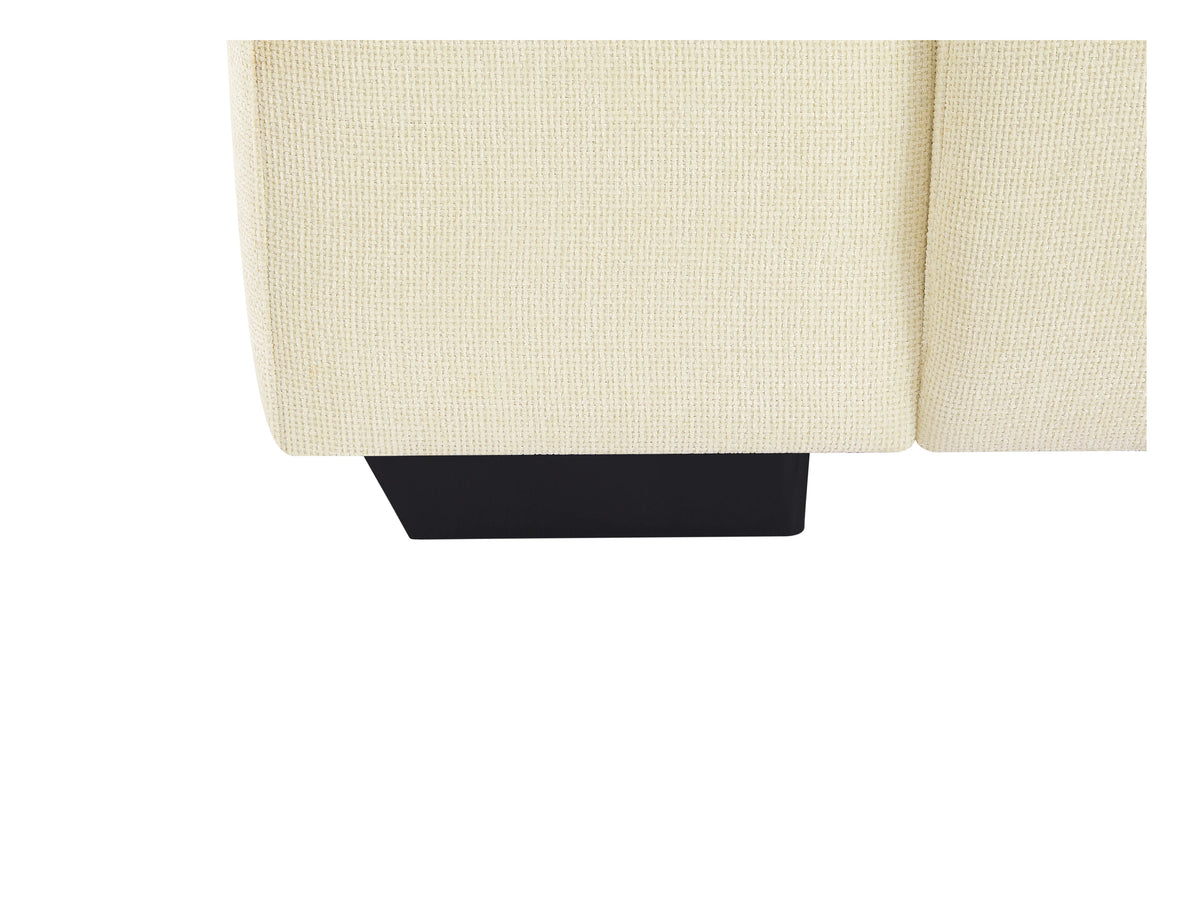 Grand Canapé CLOUD d'angle droit en tissu texturé beige - LOPONZA