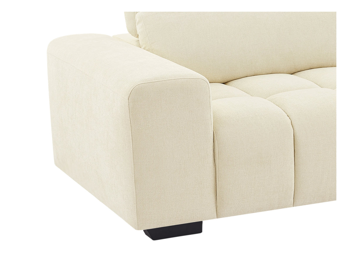 Grand Canapé CLOUD d'angle droit en tissu texturé beige - LOPONZA