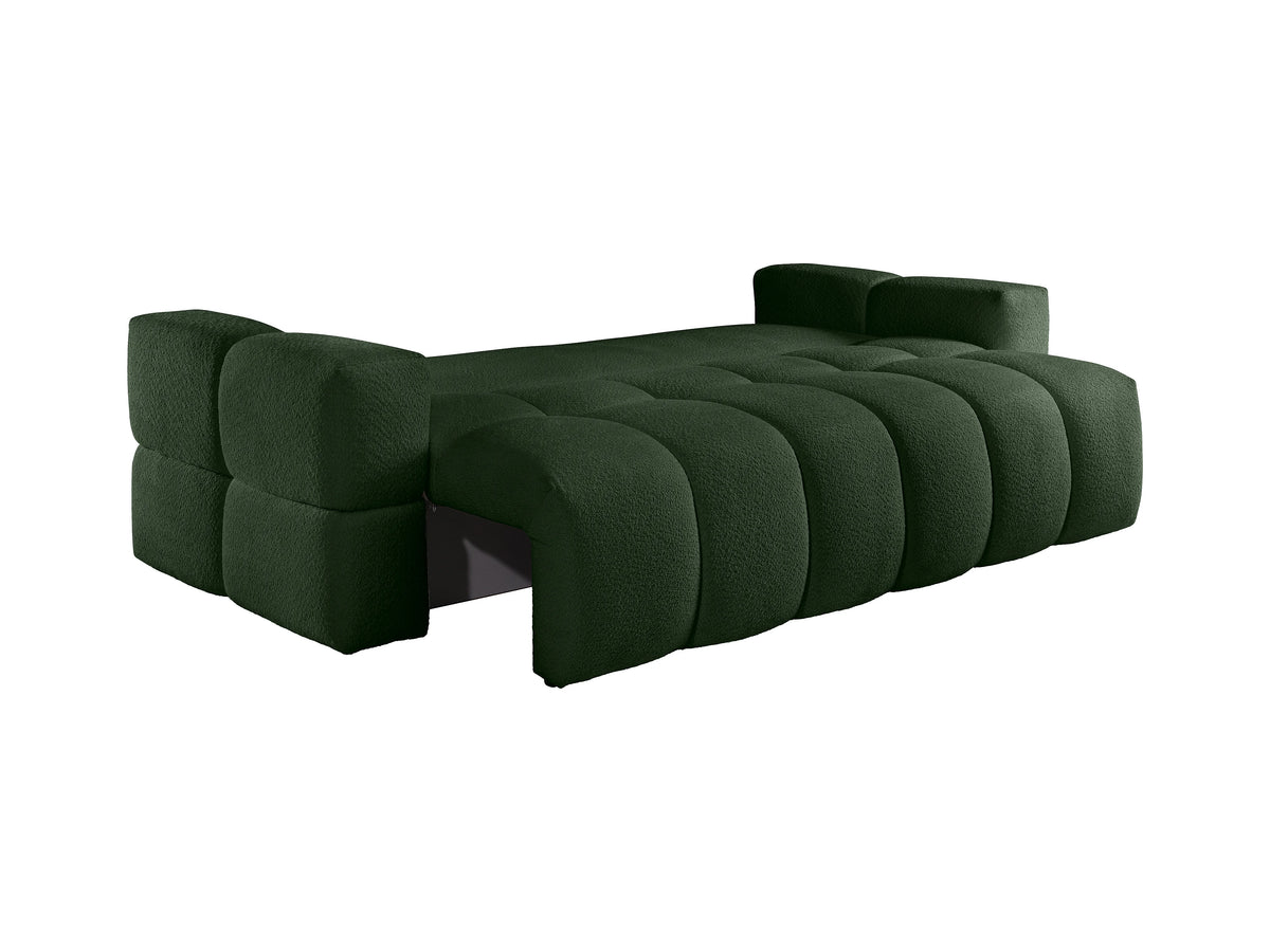Canapé CLOUD 3 places convertible en tissu bouclette vert - ISSORO