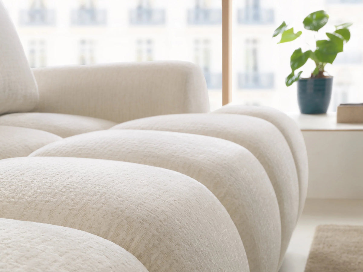Canapé CLOUD d'angle gauche convertible beige - FARNETA