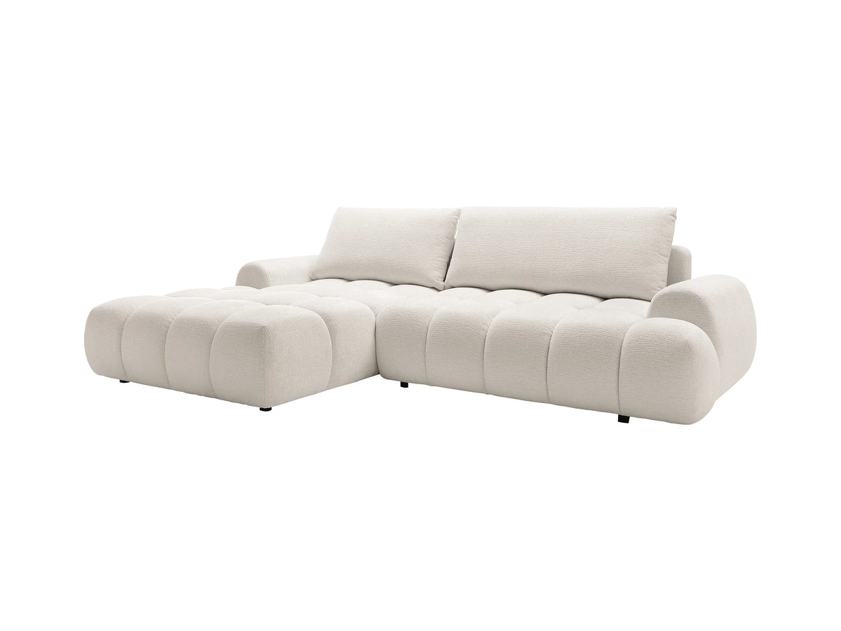 Canapé CLOUD d'angle gauche convertible beige - FARNETA