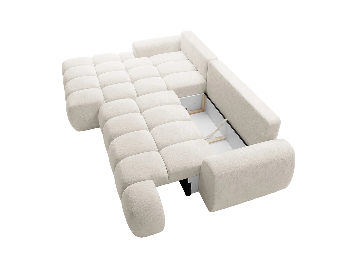 Canapé CLOUD d'angle gauche convertible beige - FARNETA