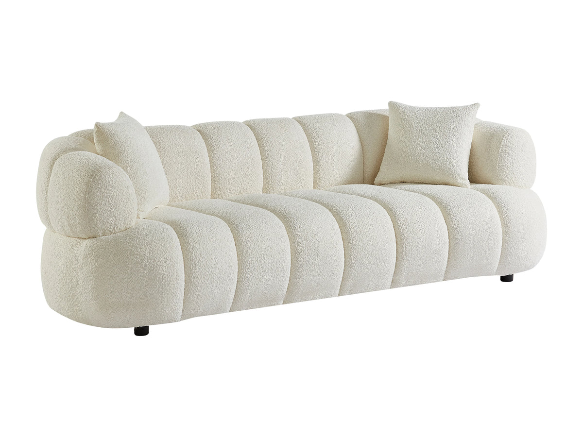 Canapé CLOUD 3 places en tissu bouclette blanc cassé - COLIANI