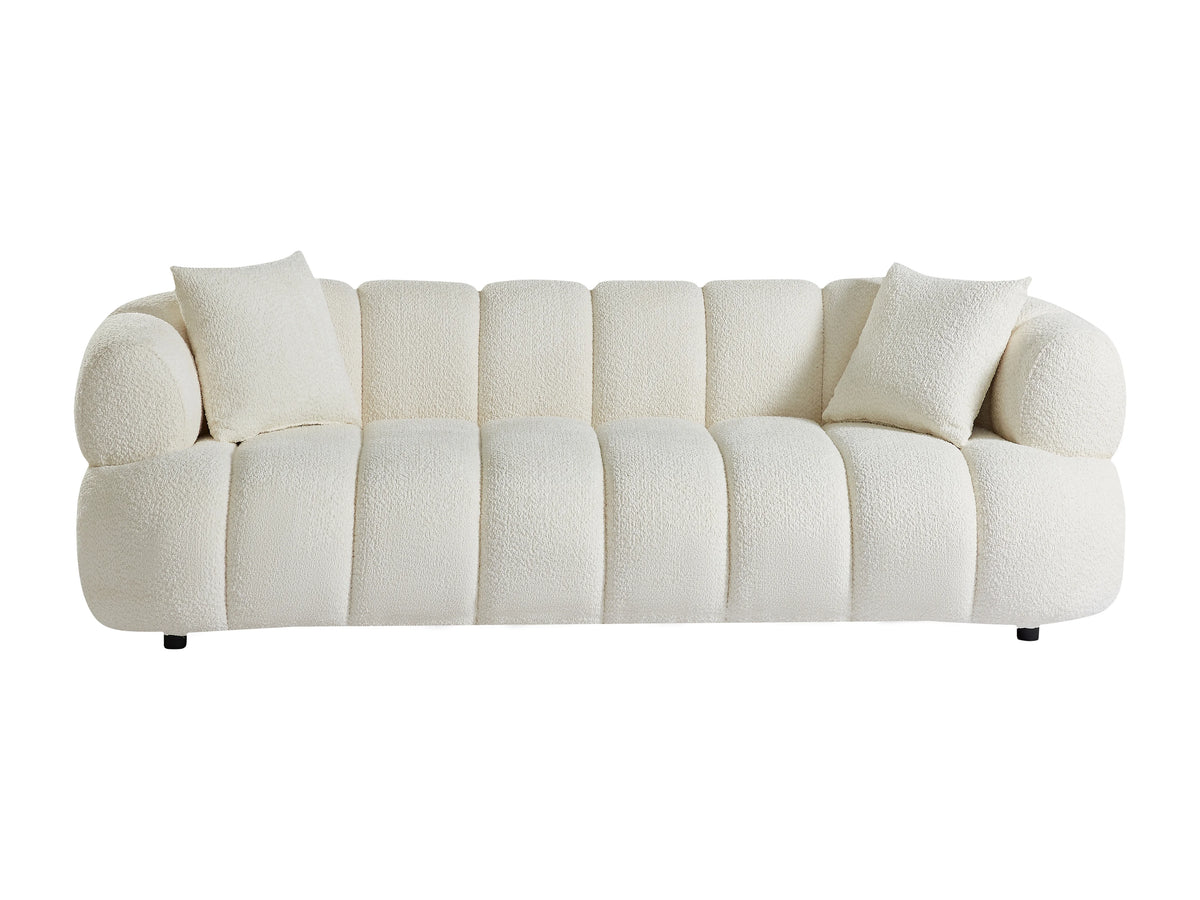 Canapé CLOUD 3 places en tissu bouclette blanc cassé - COLIANI