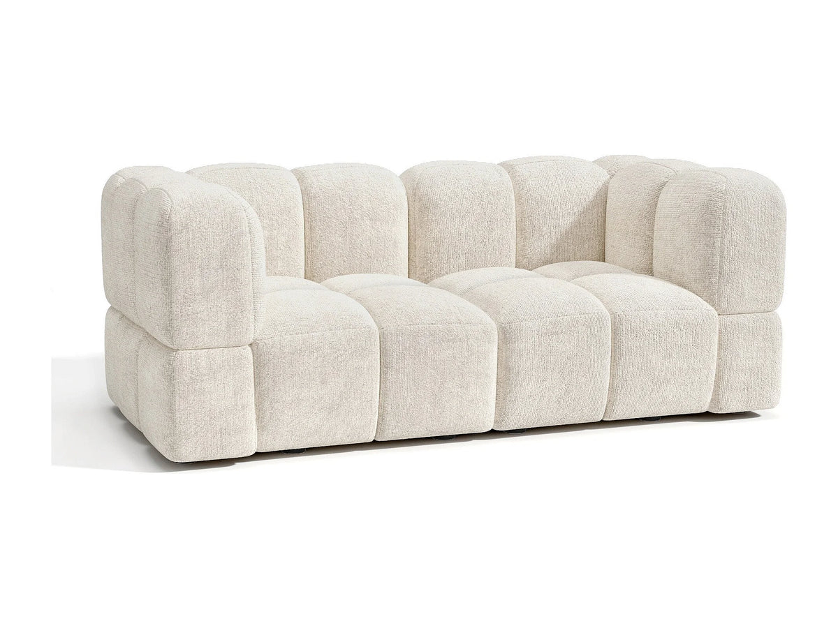 Canapé CLOUD modulable 3 places velours texturé crème - NUBI