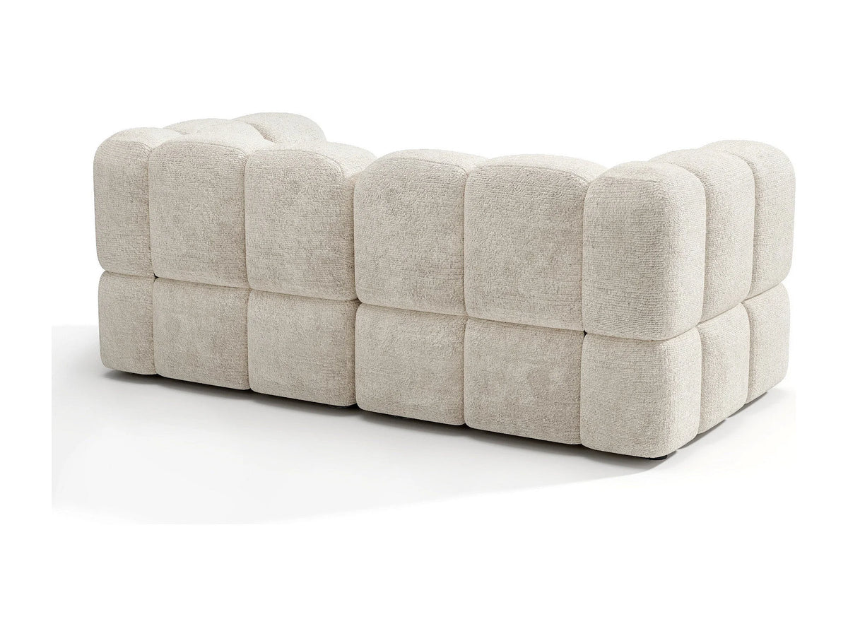 Canapé CLOUD modulable 3 places velours texturé crème - NUBI