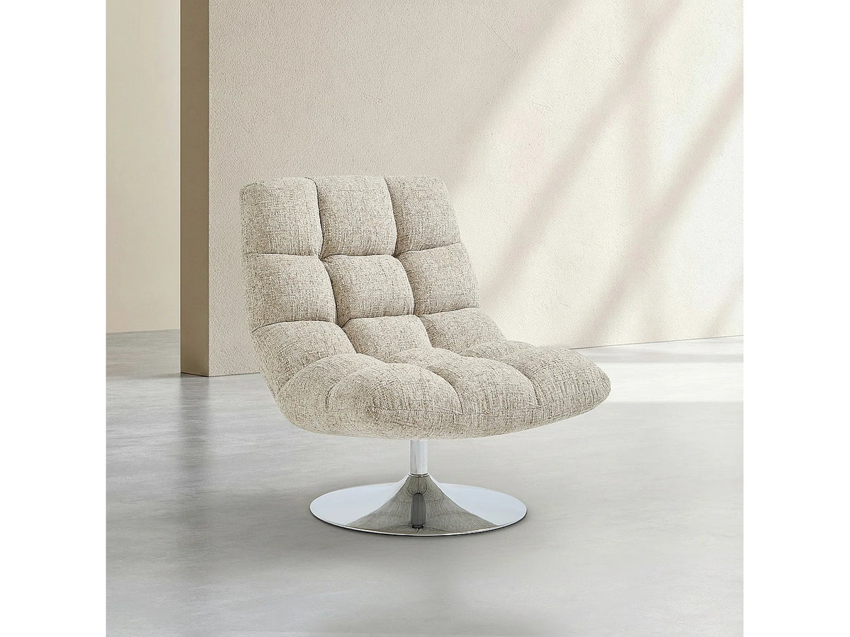 Fauteuil CLOUD pivotant beige mélangé - SOGLIO