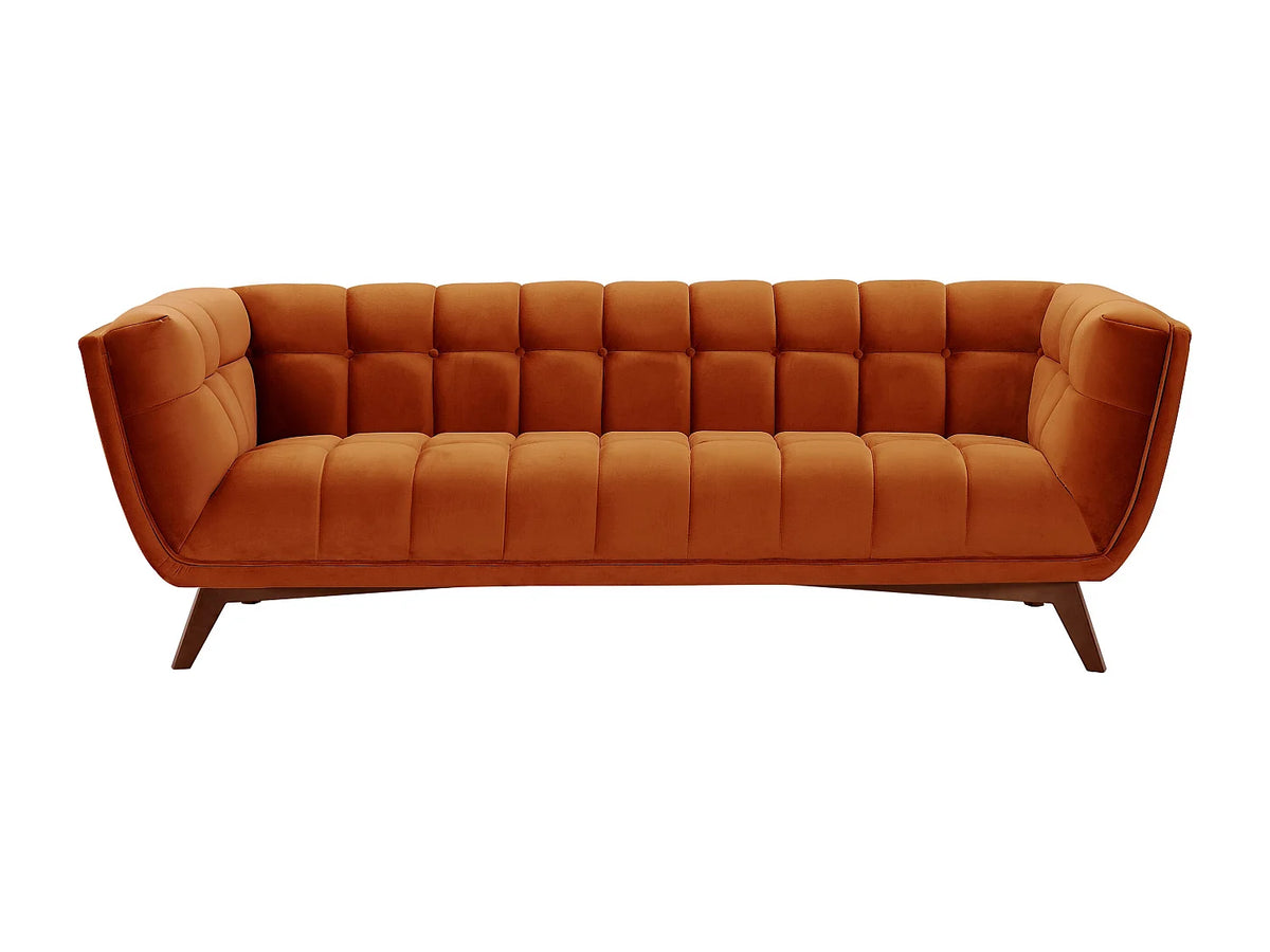 Canapé CLOUD vintage en velours terracotta - MONA