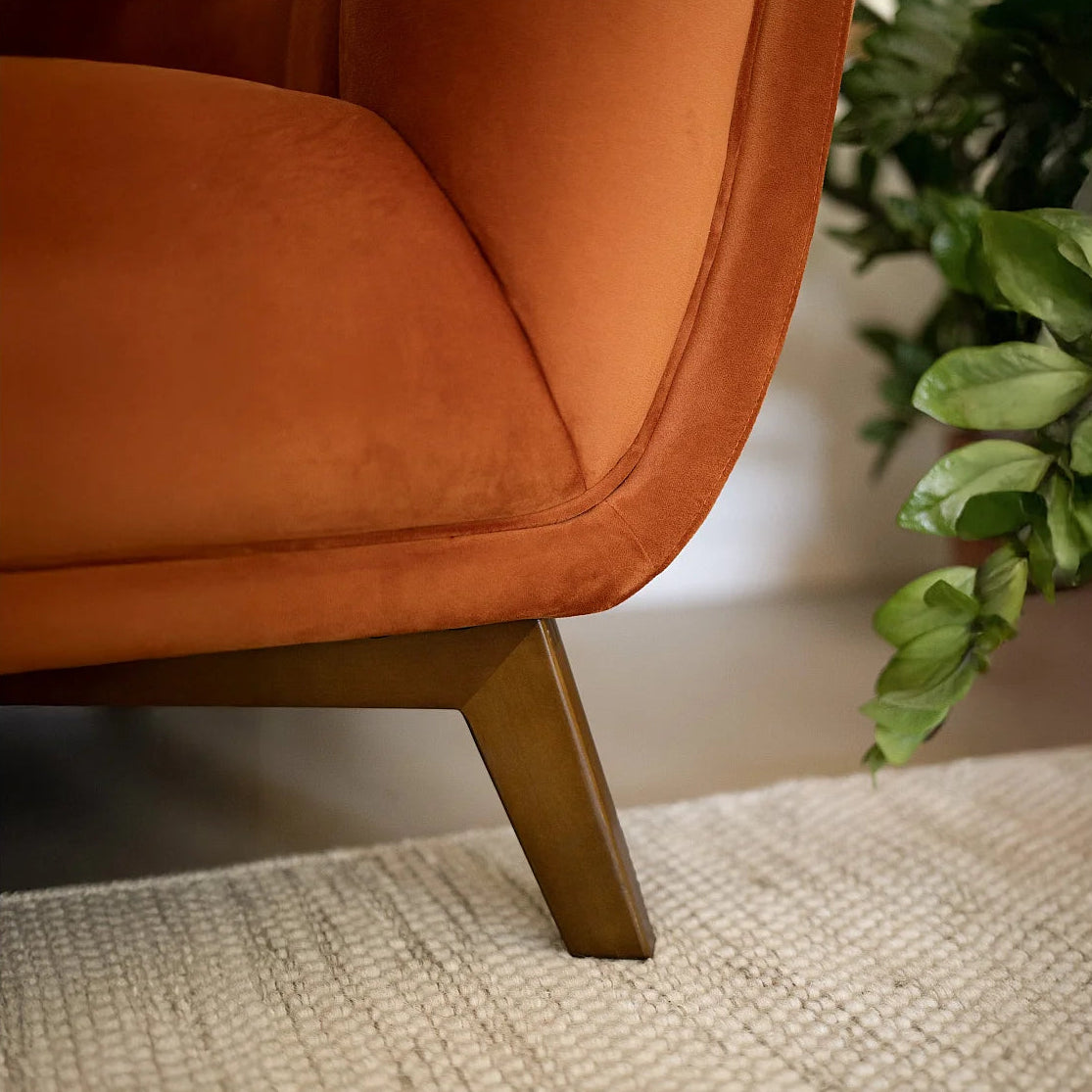 Canapé CLOUD vintage en velours terracotta - MONA