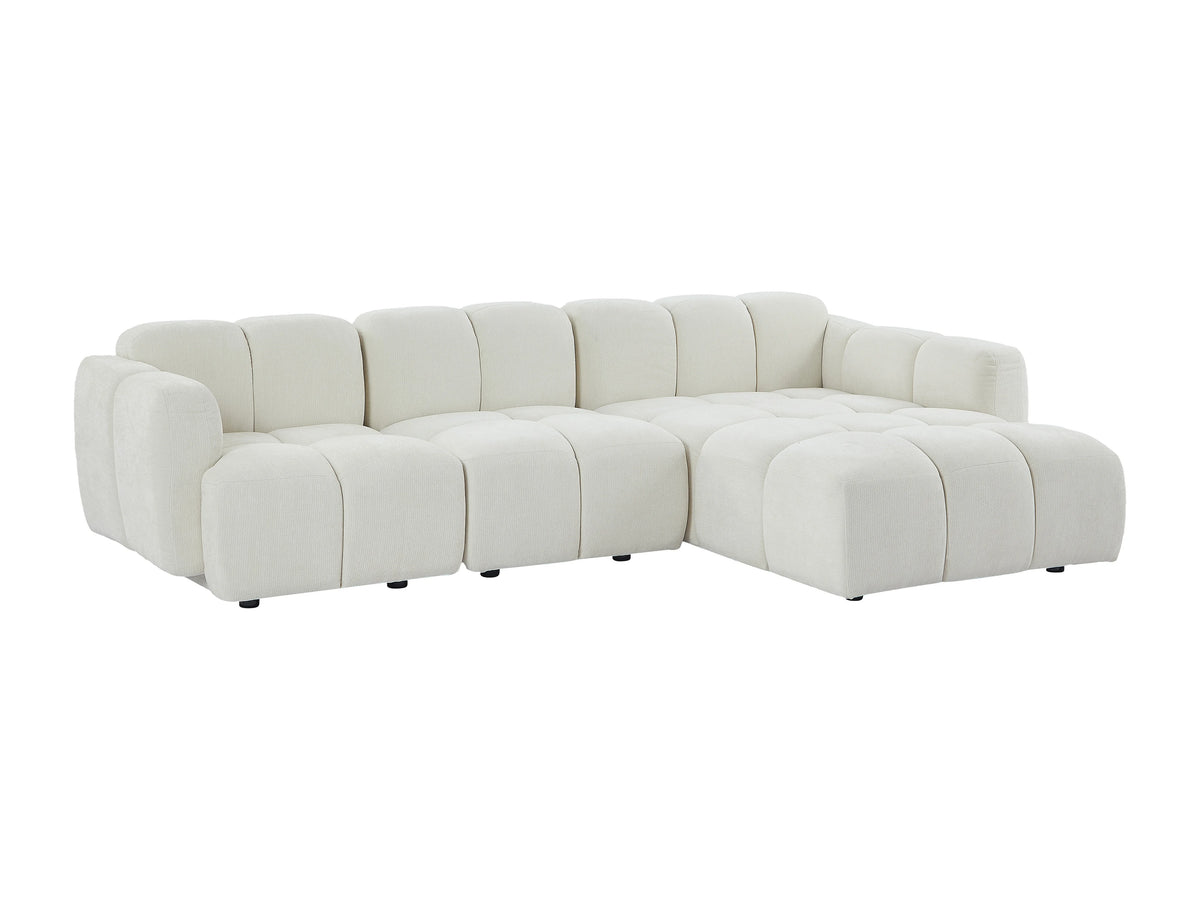 Canapé CLOUD d'angle modulable 4 places blanc cassé - CARLIVI