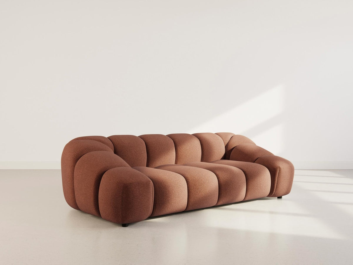 Canapé CLOUD 3 places en velours texturé terracotta - AVA