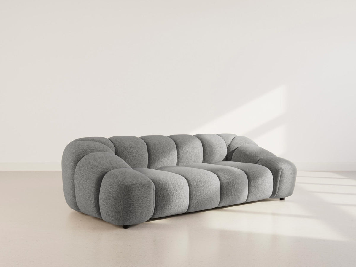 Canapé CLOUD 3 places en velours texturé gris clair - AVA