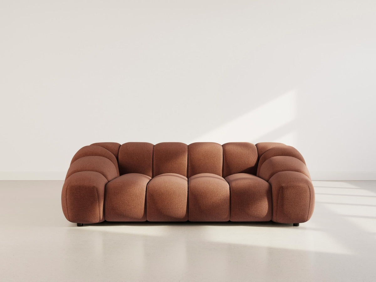 Canapé CLOUD 3 places en velours texturé terracotta - AVA