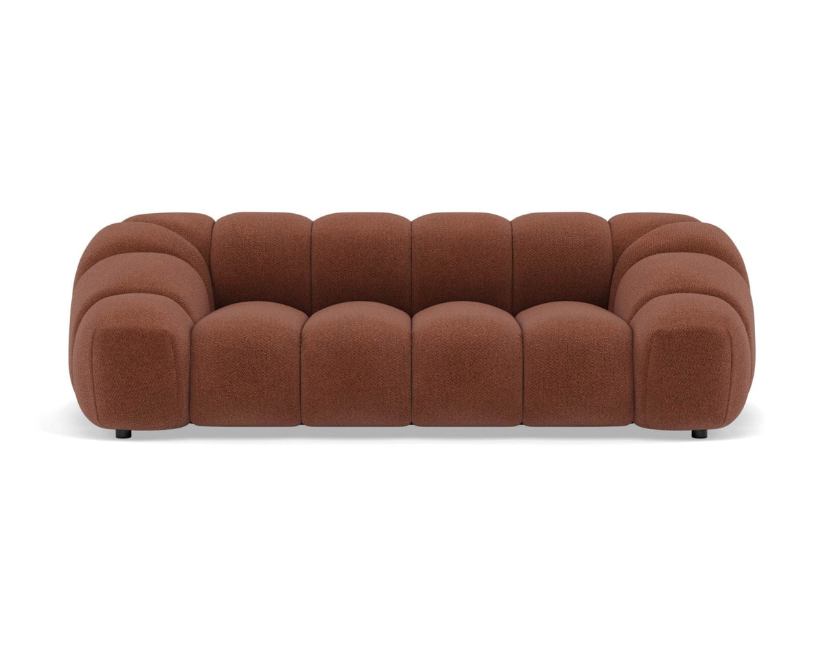 Canapé CLOUD 3 places en velours texturé terracotta - AVA