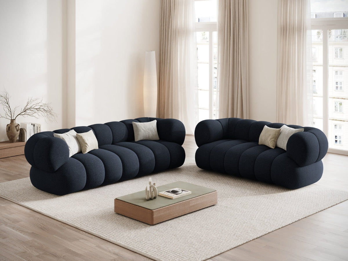 Canapé CLOUD 2 places en chenille bleu marine - KOGE