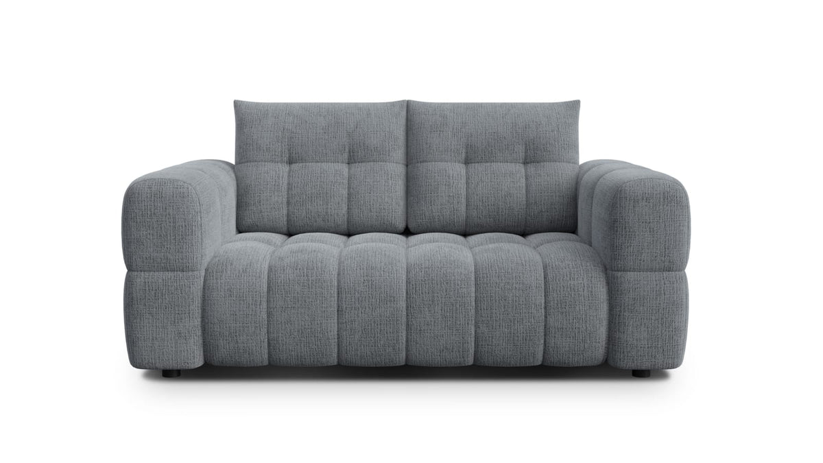 Canapé CLOUD 2 places en tissu chenille gris foncé - CLOUDI