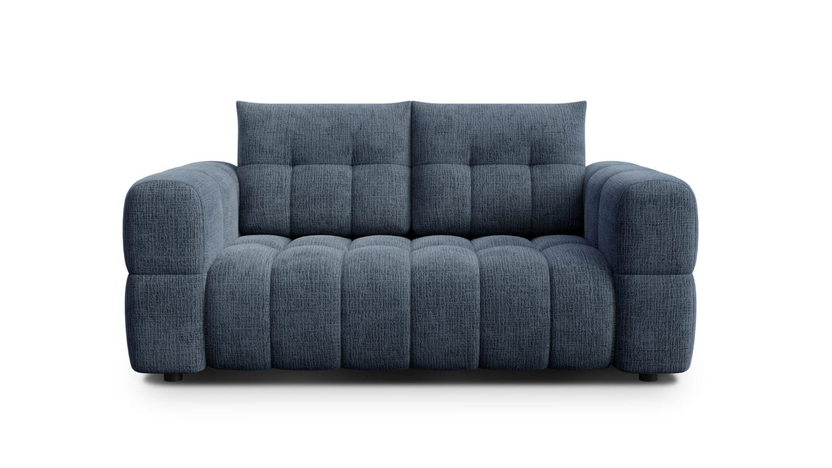 Canapé CLOUD 2 places en tissu chenille bleu marine - CLOUDI