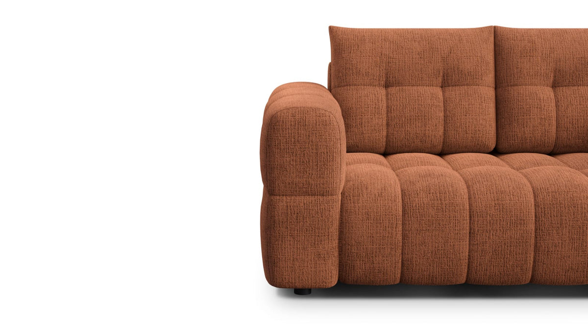 Canapé CLOUD 2 places en tissu chenille orange - CLOUDI