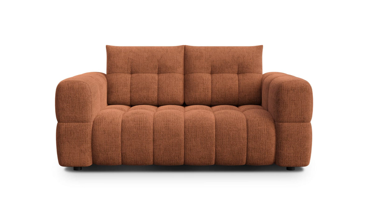 Canapé CLOUD 2 places en tissu chenille orange - CLOUDI