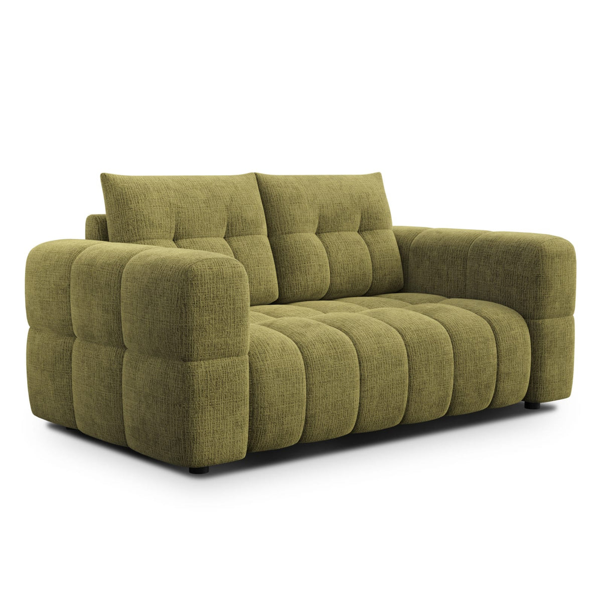 Canapé CLOUD 2 places en tissu chenille vert olive - CLOUDI