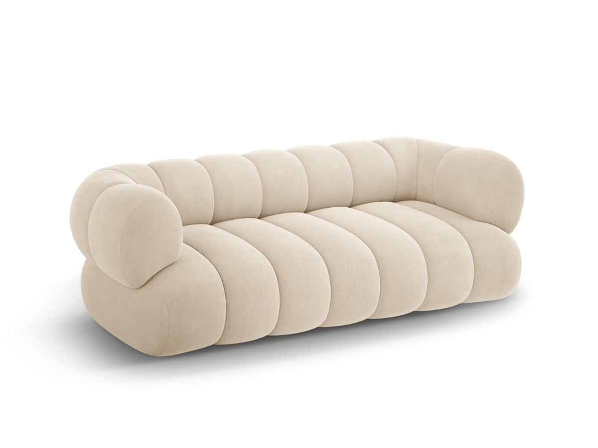 Canapé CLOUD 3 places en velours beige clair - KOGE