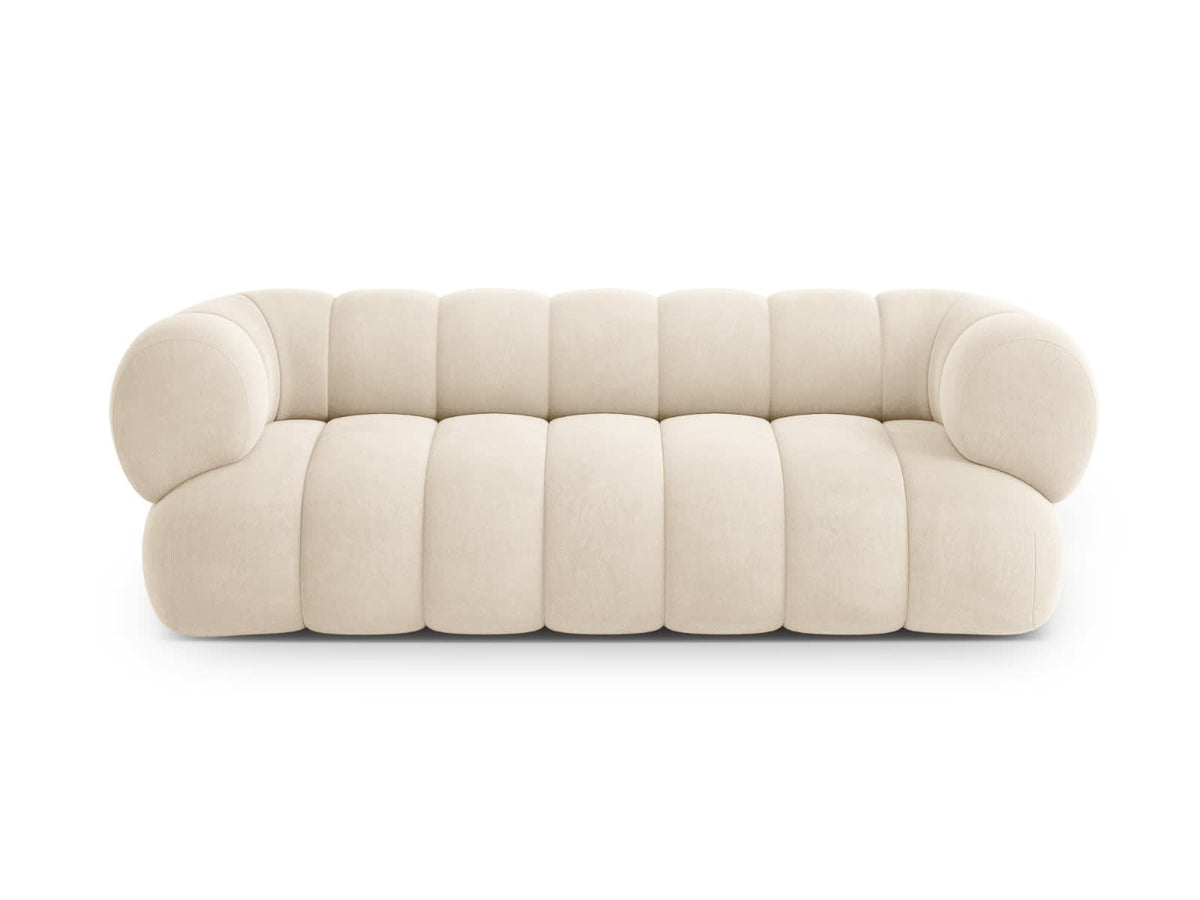 Canapé CLOUD 3 places en velours beige clair - KOGE